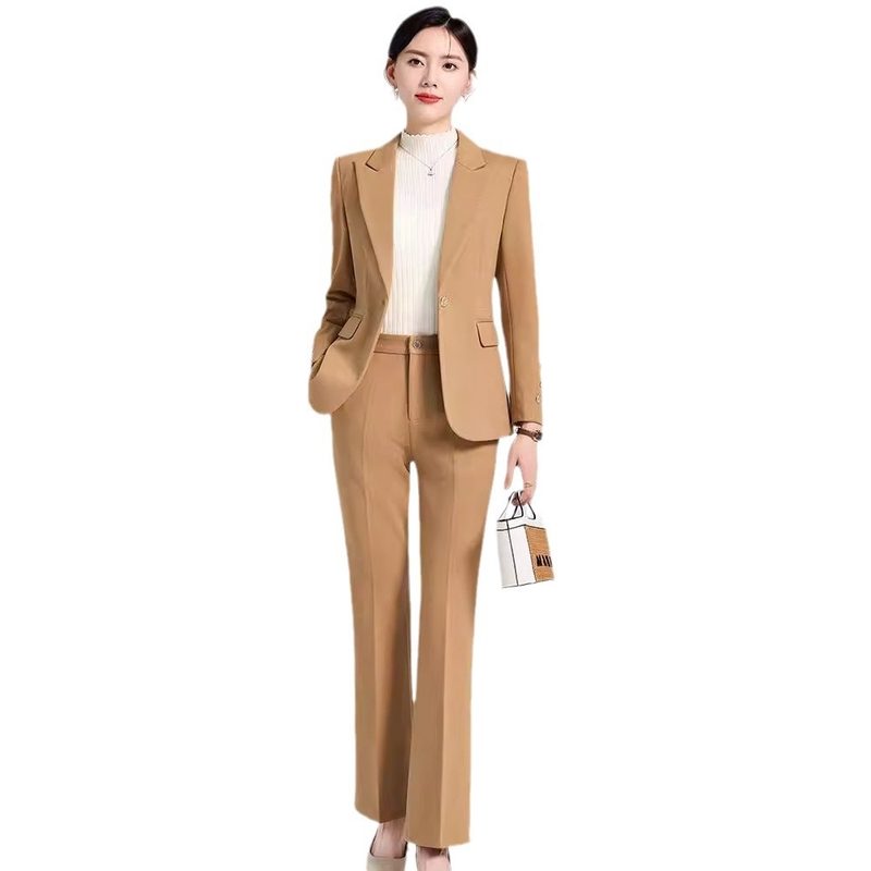 Coffee-Colored Autumn Winter Woolen Suit Set
