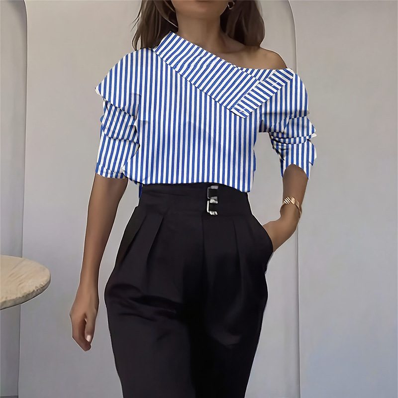 Striped Manches Longues Décontracté Shirt