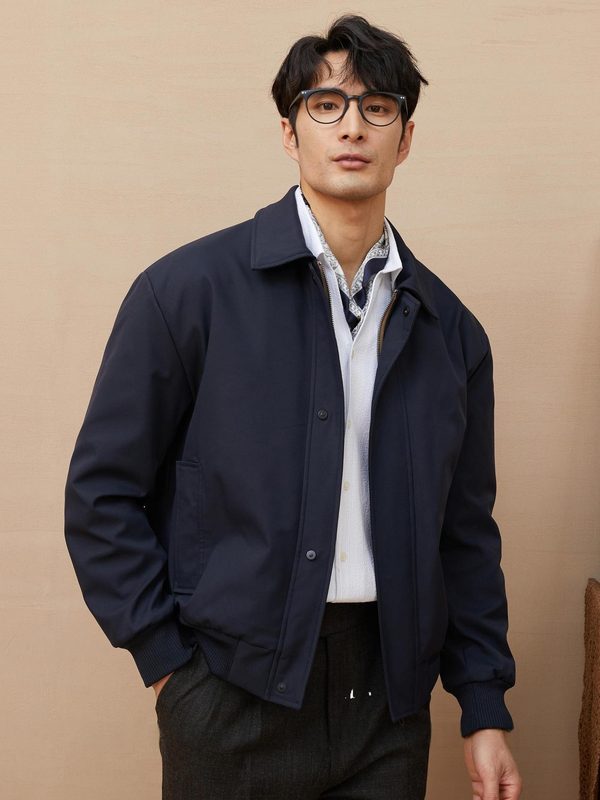 Veste Rétro pour Homme à Revers, Couleur Unie et Coupe Décontractée