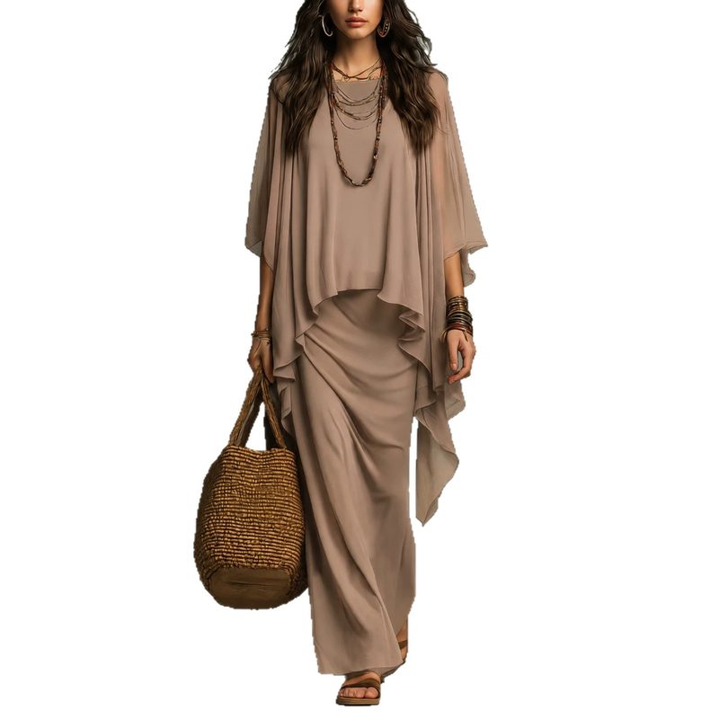 Ensemble Deux Pièces Femme : Robe Gilet Sans Manches Élégante