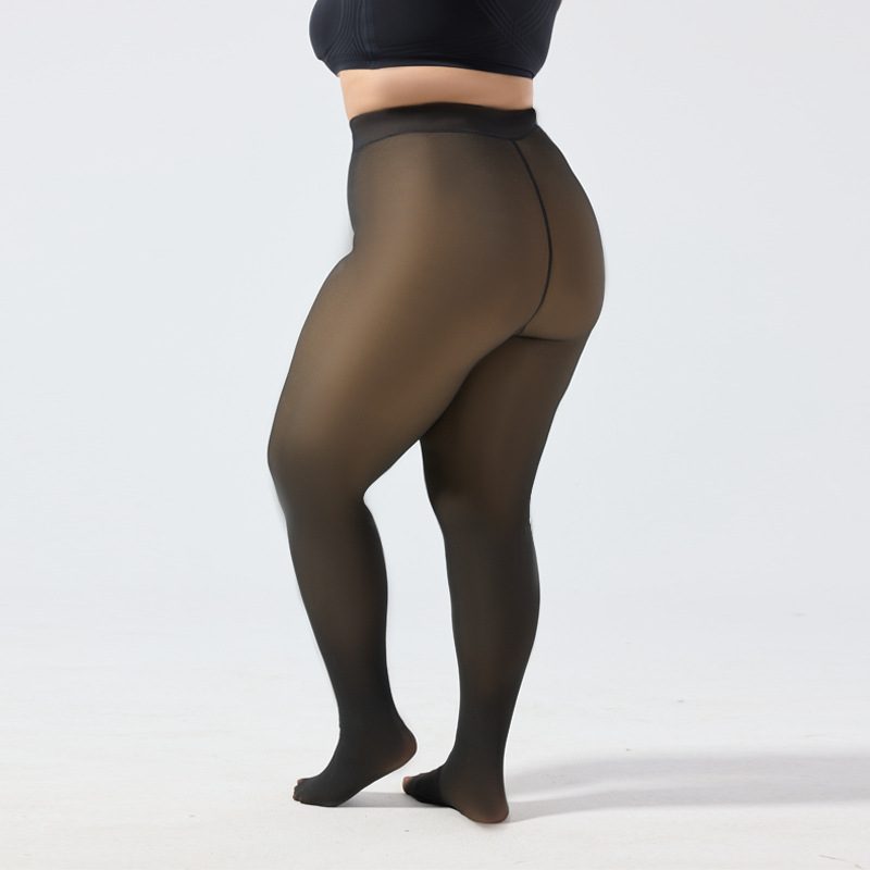 Leggings Femme Grande Taille Noirs Effet Transparence Automne-Hiver