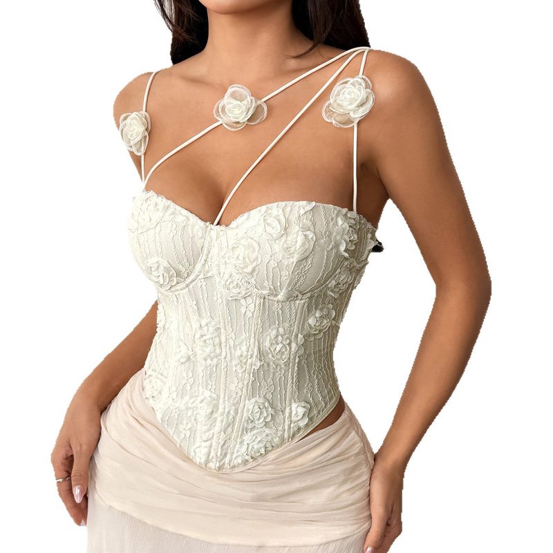 Bustier à Bretelles Asymétriques, à Armatures et Baleines