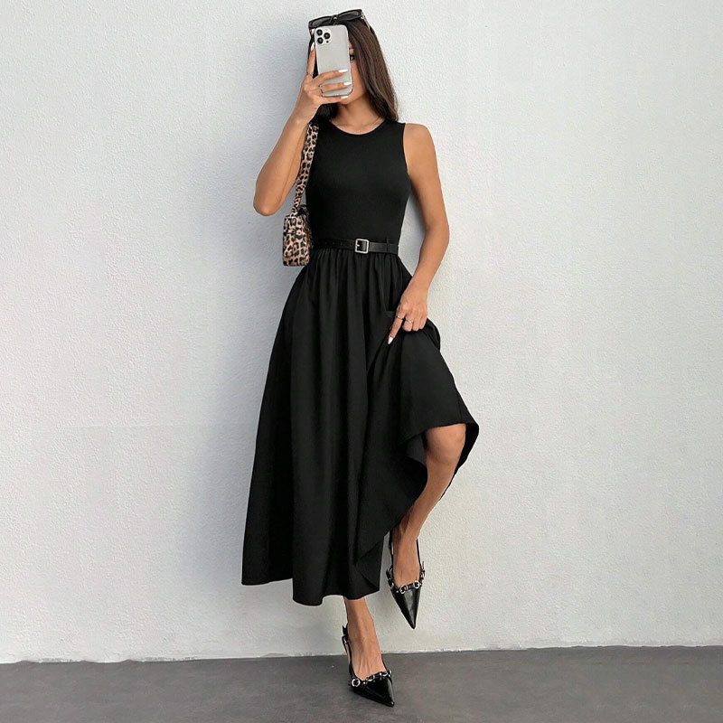 Sleeveless Robe Décontracté And Versatile Femme Wear