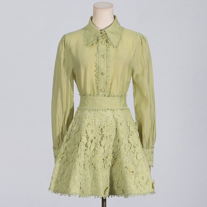 Ensemble Deux Pièces Femme : Chemise et Jupe Midi Brodée