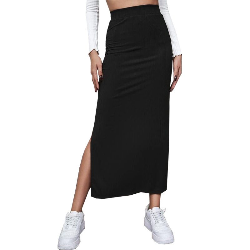Jupe Femme Unie Taille Haute Moulante, Style Printanier