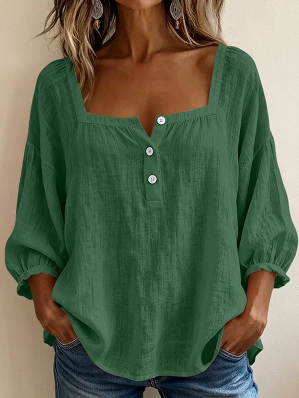 Femme Décontracté Col V Manches Longues T-Shirt