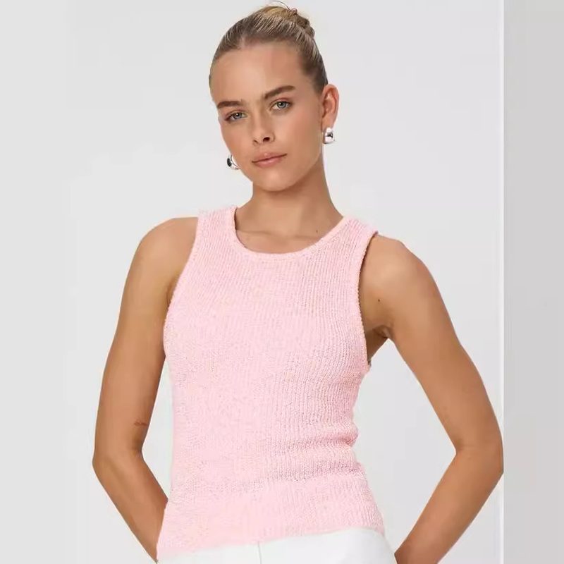 Uni-Color Minimalist Sleeveless Figure-Flattering Tank Top