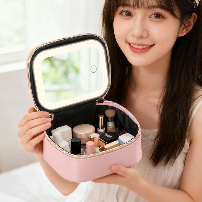 Trousse de Maquillage Compacte et Lumineuse LED pour Femme
