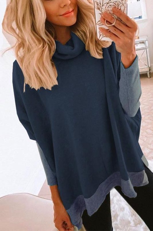 Pull en Maille Ample à Col Montant pour Femme