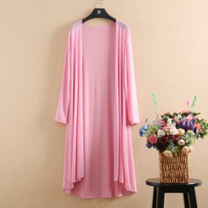 Cardigan Cape Femme Été Mi-Longue en Mousseline et Maille Ultra-Fine, Grandes Tailles