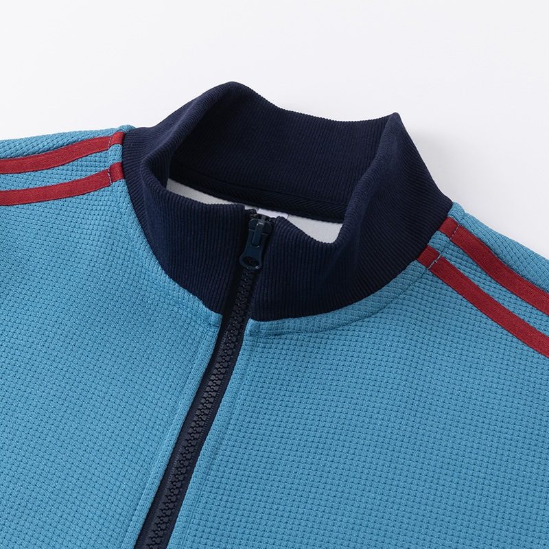 Veste Preppy Rétro-Sportive à Rayures et Col Montant