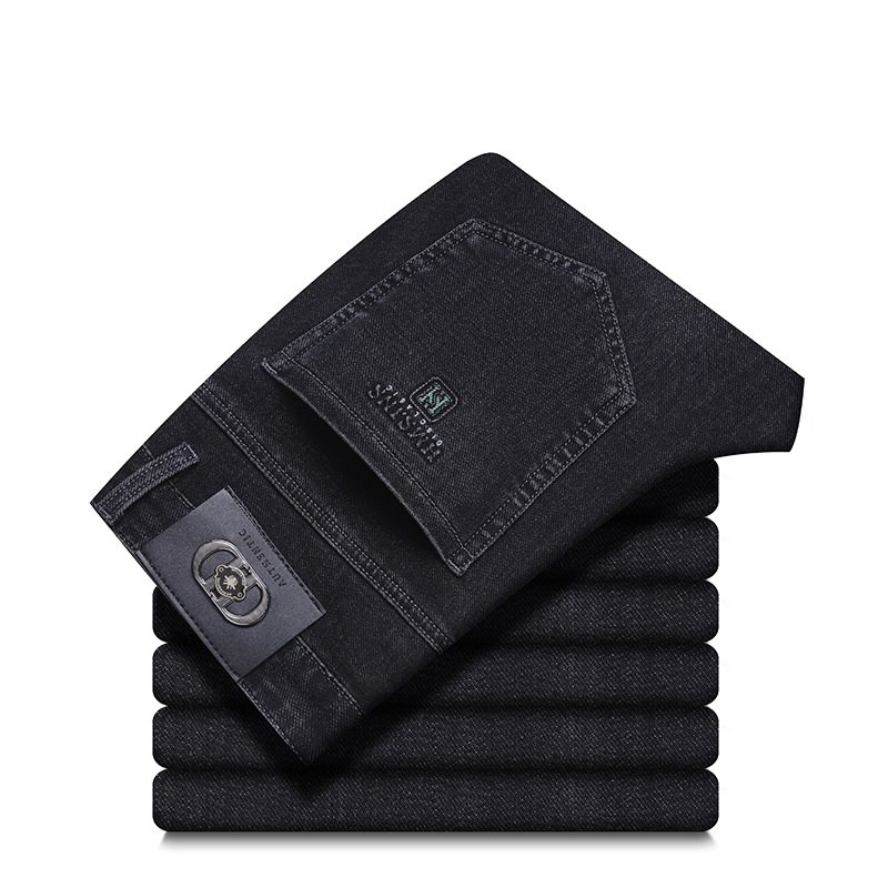 High-End Homme Straight-Leg, Relaxed-Fit, Plus-Size Business Décontracté Jeans