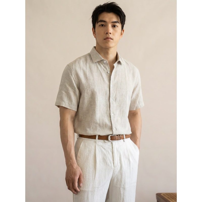 Chemise Homme à Manches Courtes Respirante et Rafraîchissante, Coupe Décontractée