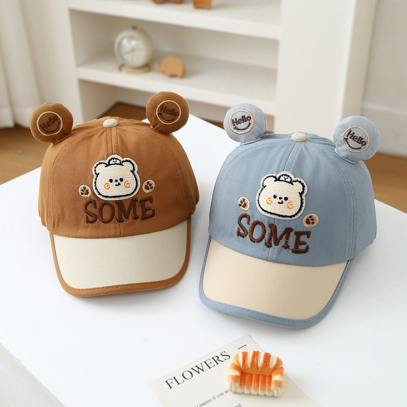 Summer Cute Little Bear Embroidered Lettered Baby Baseball Casquette - A Cartoonish, Fresh And Cool Sun Chapeau