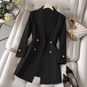 Blazer Élégant et Polyvalent à Manches Longues Boutonné