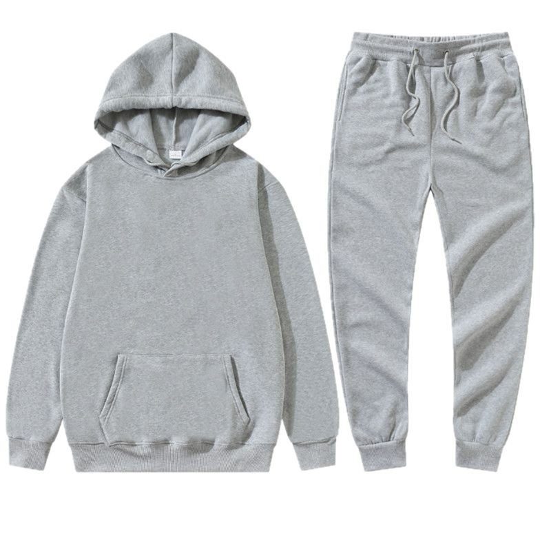 Rétro Lettered Polyester Sweat À Capuche And Pantalon Set Ample-Fitting And Versatile