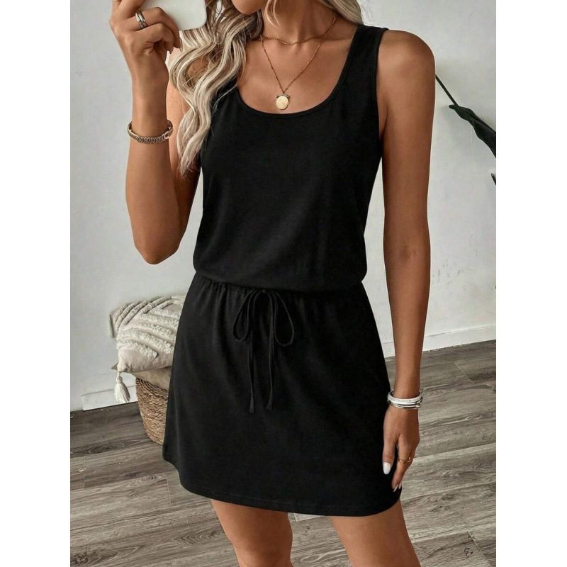 Robe Bohème Ethnique Sans Manches à Col Rond pour Femme