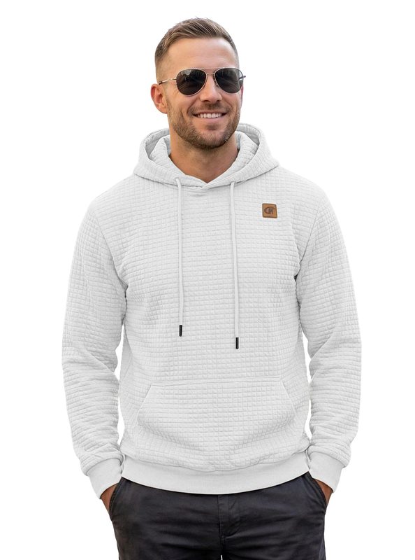 Sweatshirt Homme à Capuche Jacquard Ultra-Extensible à Manches Longues