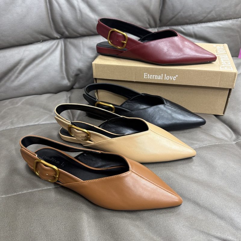 Escarpins Plats en Cuir Élégants pour Femme