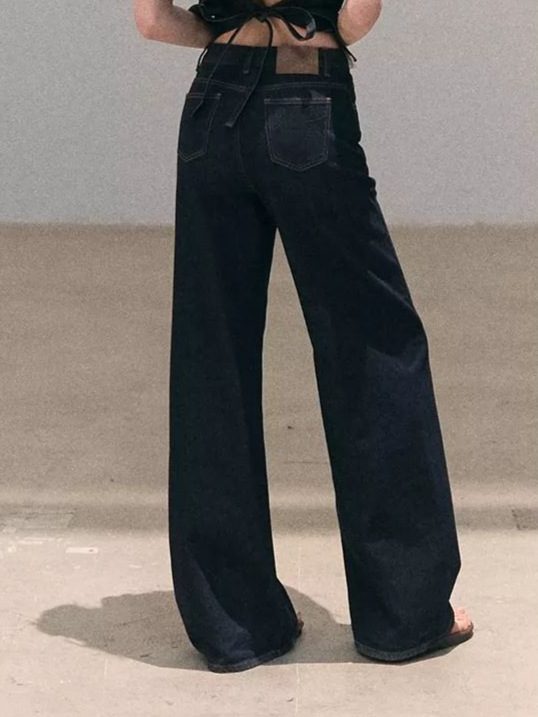 Ensemble en Jean Esprit Villégiature : Haut à Bretelles et Pantalon Ample
