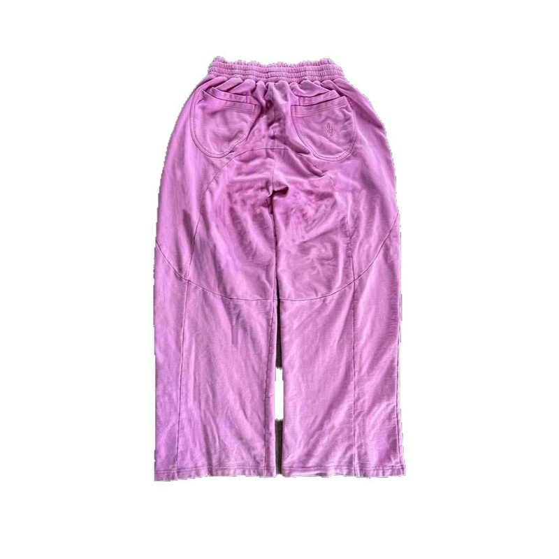 Pantalon Décontracté Rétro à Coupe Droite, Toile Épaisse Délavée et Vieillie