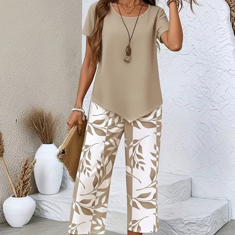 Taille Haute Wide-Leg Pantalon Temperament Two-Piece Suit