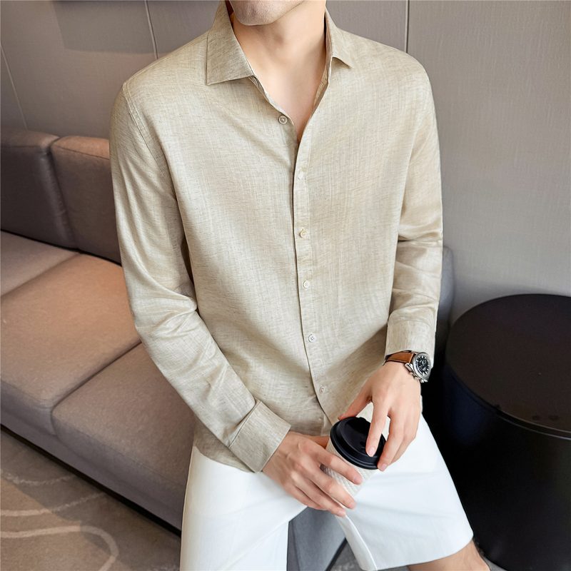 Chemise estivale à encolure carrée en mélange Lyocell, lin et coton