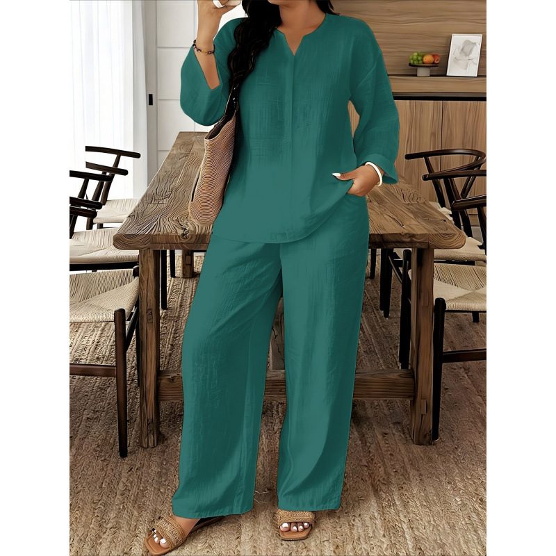 Femme Décontracté Manches Longues Top And Pantalon Set