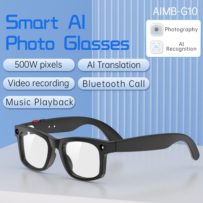 Lunettes de Soleil Connectées S2 avec Caméra IA 2MP, Bluetooth pour Musique, Appels et Traduction Intégrée
