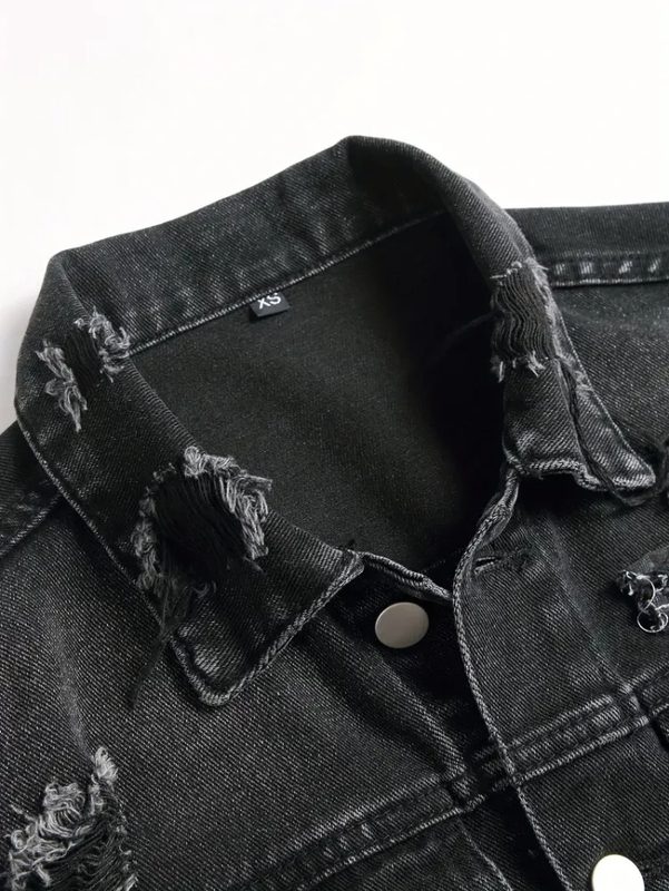 Form-Fitting Denim Veste