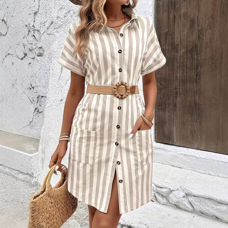 Coupe Ample Striped Single-Breasted Robe