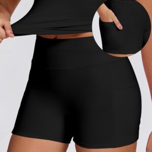 Femme Quick-Drying Yoga Outfit With Pockets Outdoor Running And Fitness Shorts