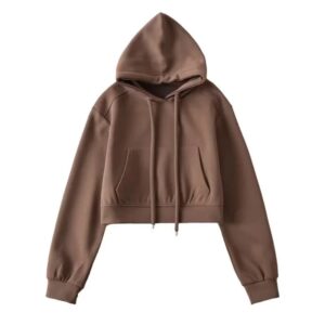 Hooded Cropped Sweatshirt Femme Décontracté Sports Veste