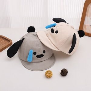 Baby Three-Dimensional Drooping-Eared Puppy Soft Brimmed Baseball Casquette Cute Cartoon Crying Face Puppy Décontracté Sun Chapeau