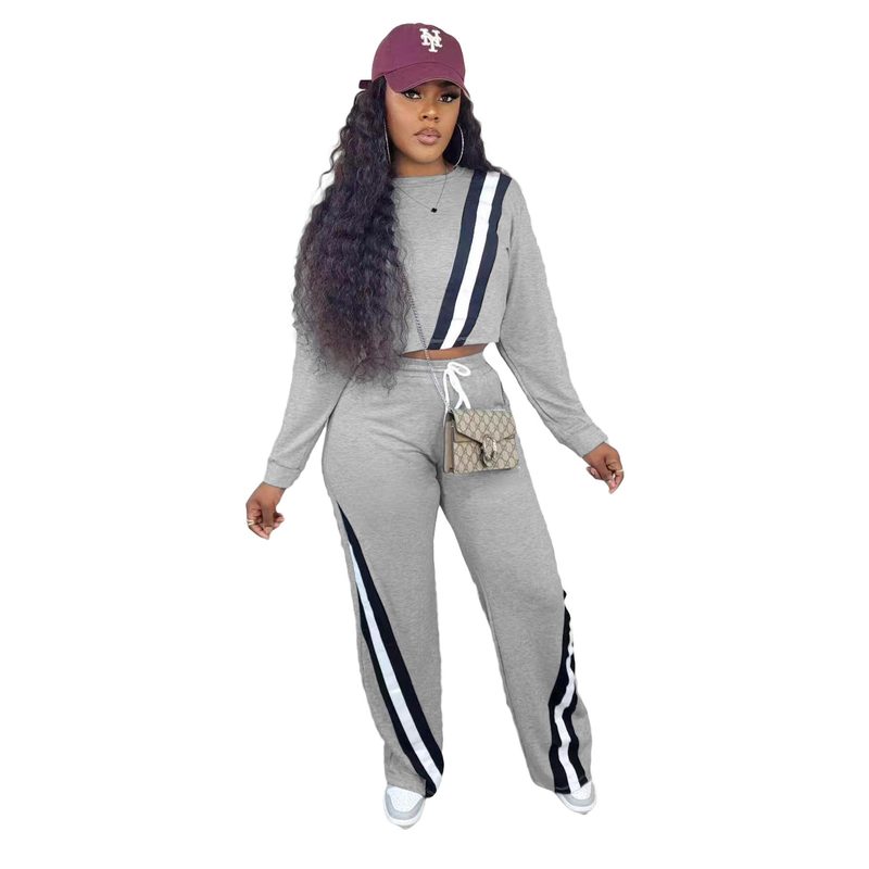 Pantalon Femme Sportswear Décontracté à Empiècements – Coupe Ample, Droite ou Large