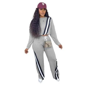 Pantalon Sportswear Décontracté Femme, Coupe Ample et Droite, à Empiècements