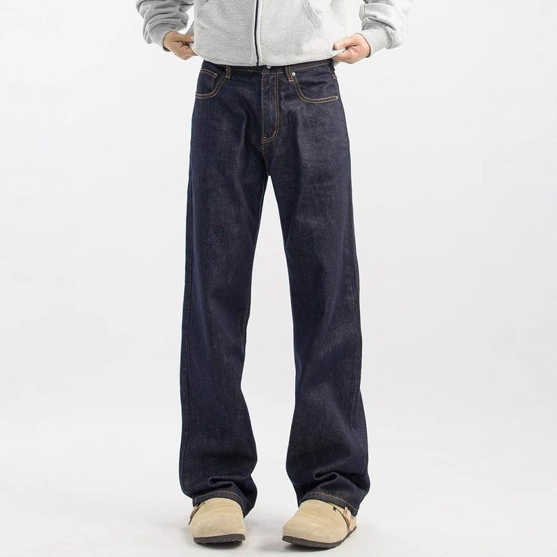 Homme Rétro Décontracté Wide-Leg High-Street Ample Straight-Leg Pantalon