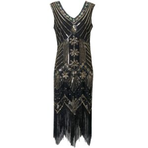 Femme Rétro Sequin And Beaded Robe