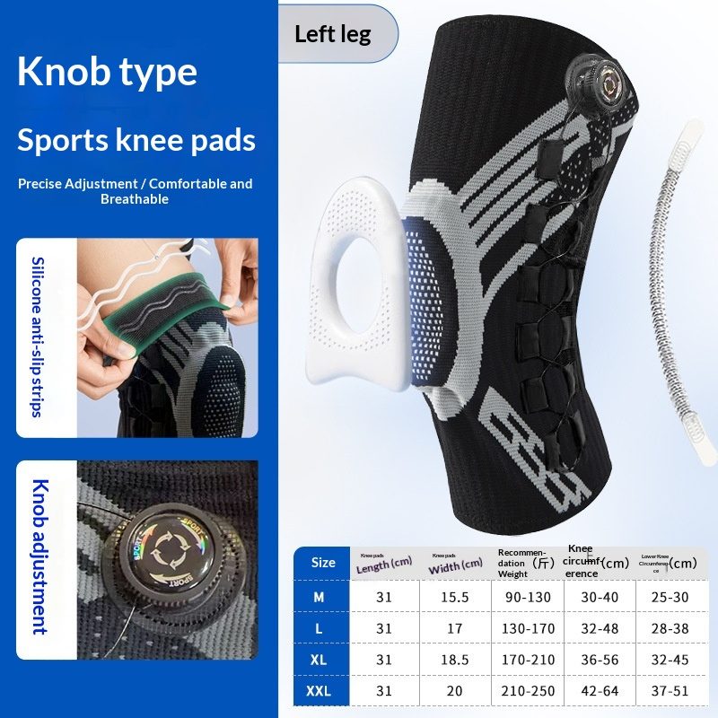 Genouillère de Sport à Molette Optimisée – Protection Amortissante en Silicone Réglable pour la Course en Extérieur