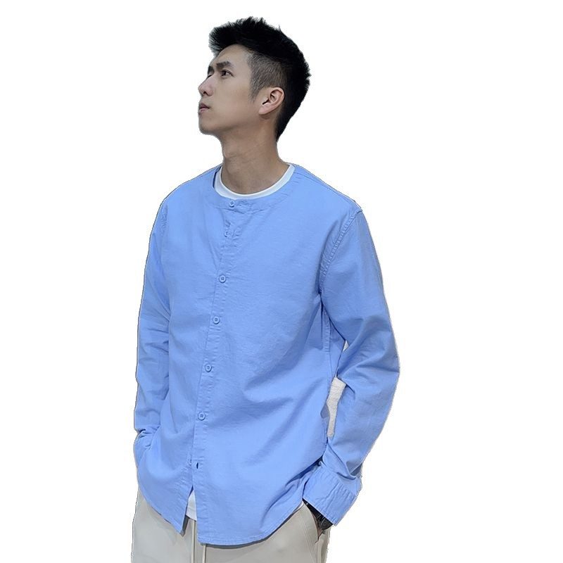Chinese-Style Vintage Mandarin-Collar Linen Shirt