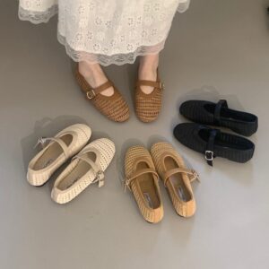 Femme Rétro Hollow-Out Ballet Flats
