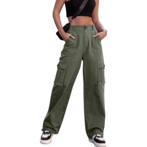 Femme Semi-Elastic-Waist European And American-Style Utility Pantalon