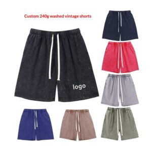 Décontracté Washed And Distressed Homme Shorts