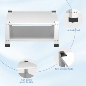 2 Pack Washer And Dryer Pedestals Stand, Heavy Duty Metal Laundry Pedestal With Storage Shelf, 28Inch Universal Fit Anti-Vibration Washing Machine Base Stand, 800 Lbs Capacity, 14Inch H, White