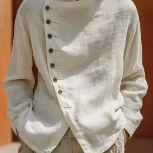 Homme Rétro Coupe Ample Crew-Neck Shirt