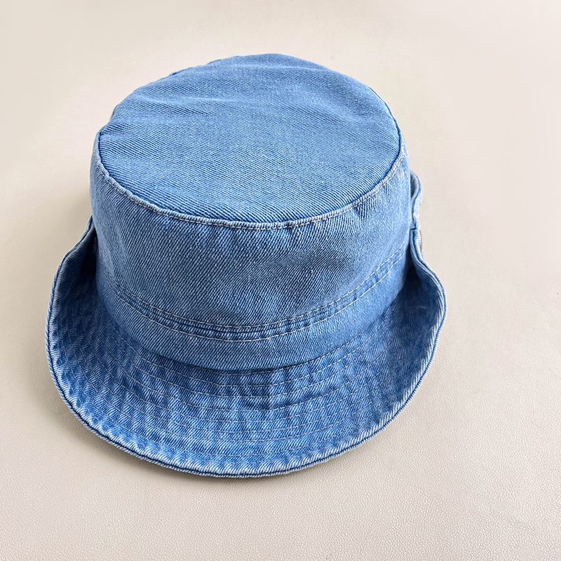 Rétro Washed Denim Fisherman Chapeau With Adjustable Brim For Sun Protection, Outdoor Climbing And Leisure Chapeau