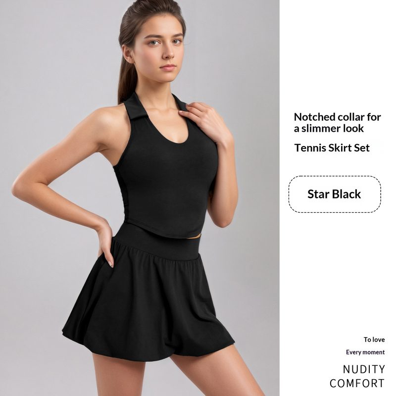 High-Support Shockproof Sports Bra & High-Stretch Yoga Jupe Tennis Jupe Entraînement Set For Intense Exercise