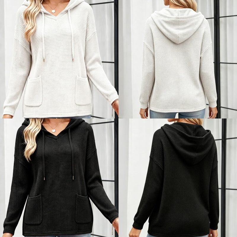 Haut à Capuche en Maille Ample pour Femme