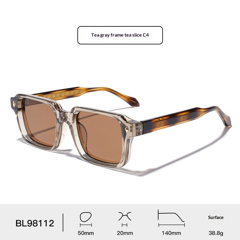Uv400 Uv-Protection Imitation-Acetate Thick-Frame Lunettes De Soleil