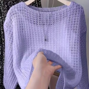 Haut Femme Ajouré Uni, Polyvalent et Respirant